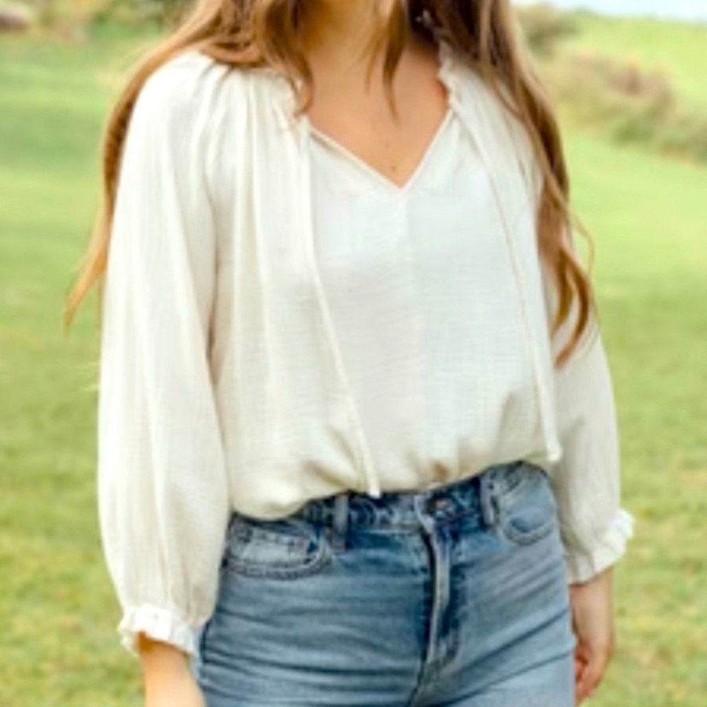 Long-sleeve White Blouse